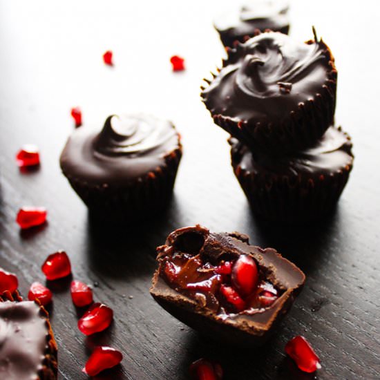 Nutella Pomegranate Chocolate Cups