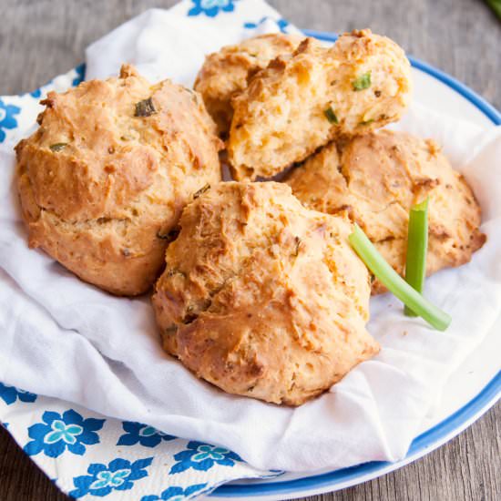 Scallion drop biscuits