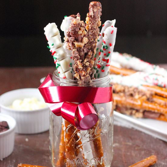 Chocolate Covered Pretzel Rods