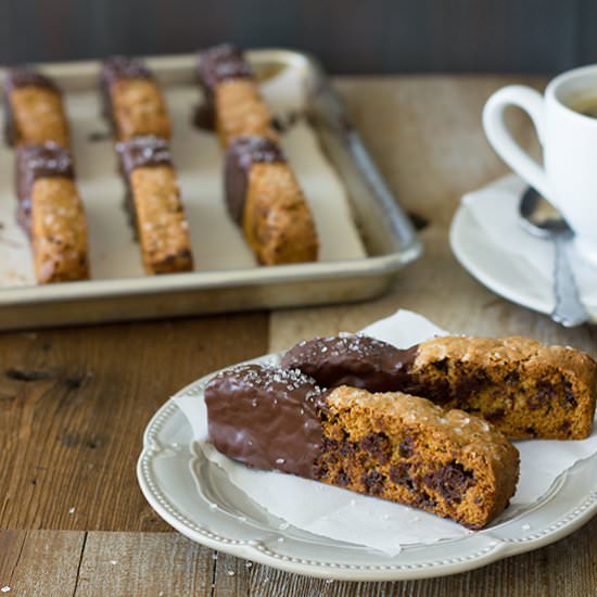 Caramel Chocolate Chip Biscotti