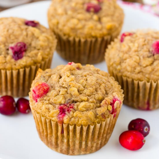 Gluten-Free Cranberry Oat Muffins