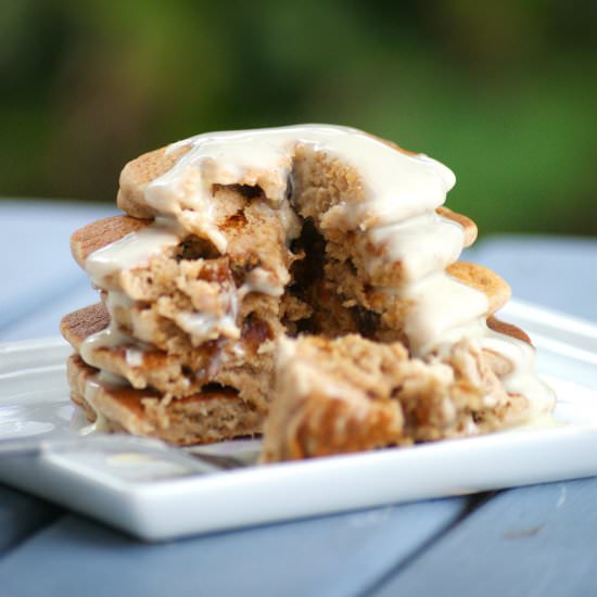 Healthy & Vegan Fruit Cake Pancakes