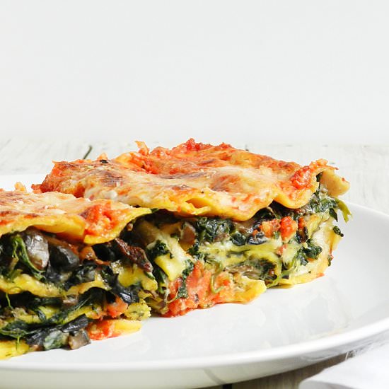Mushroom Spinach Lasagne