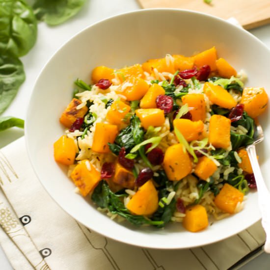 Rice with Roasted Butternut Squash