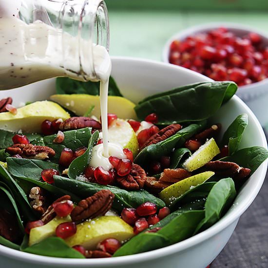 Pomegranate Pear Poppyseed Salad