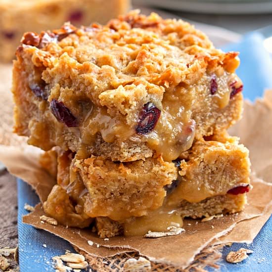 Gooey Cranberry White Choc Bars
