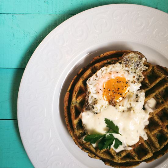 Quinoa, apricot and fennel waffles