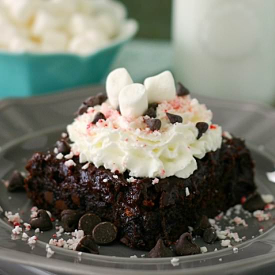 Peppermint Hot Cocoa Brownies