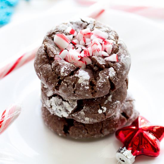 Candy Cane Gooey Butter Cookies