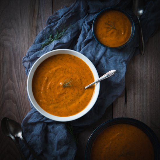 Roasted Red Pepper and Fennel Soup