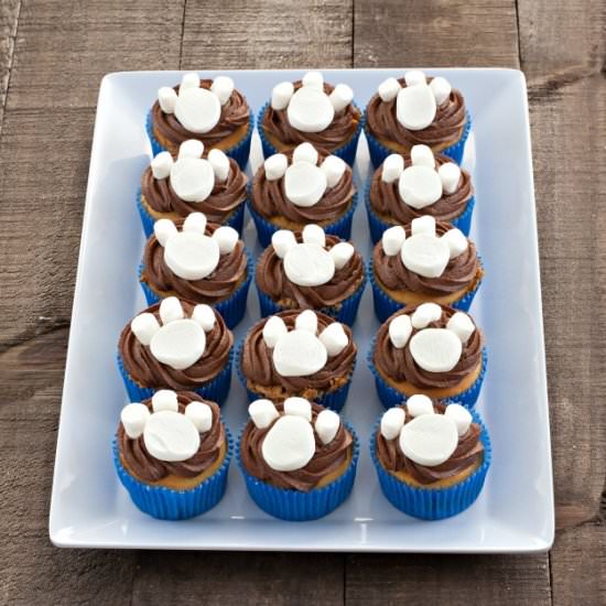 Paw Print Cupcakes