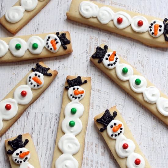 Snowman cookie sticks