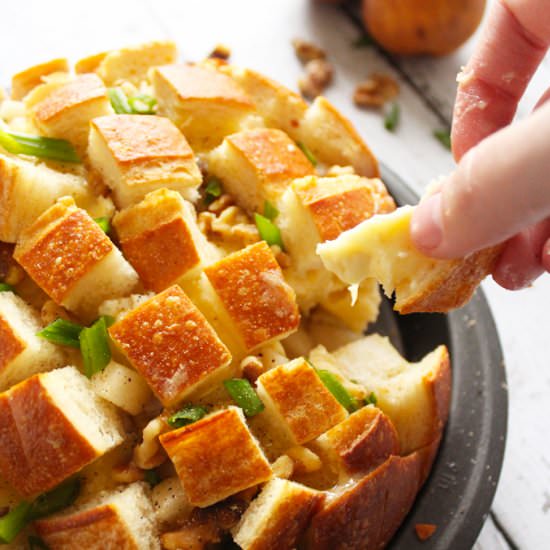 Pear Brie & Walnut Pull Apart Bread