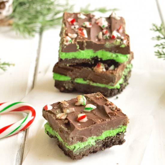 No Bake Peppermint Chocolate Bars