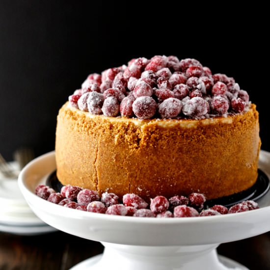Cranberry Eggnog Cheesecake
