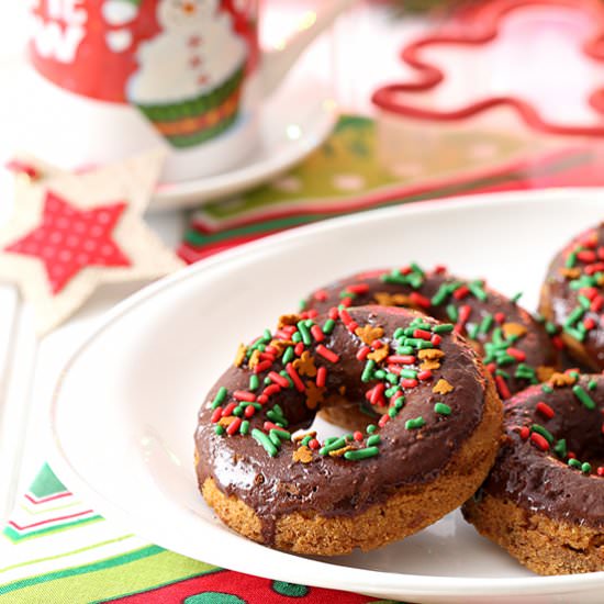 Chocolate Gingerbread Doughnuts