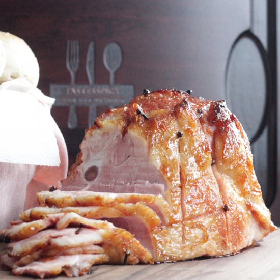 Apricot, pepper jelly glazed Ham