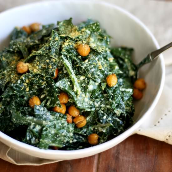 Vegan Kale Caesar Salad