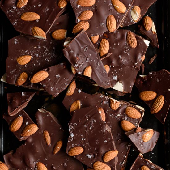 Salted Dark Chocolate Almond Bark