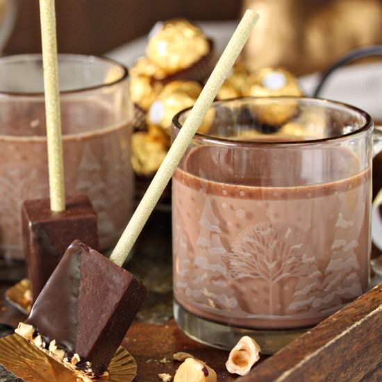 Hazelnut Hot Chocolate On A Stick