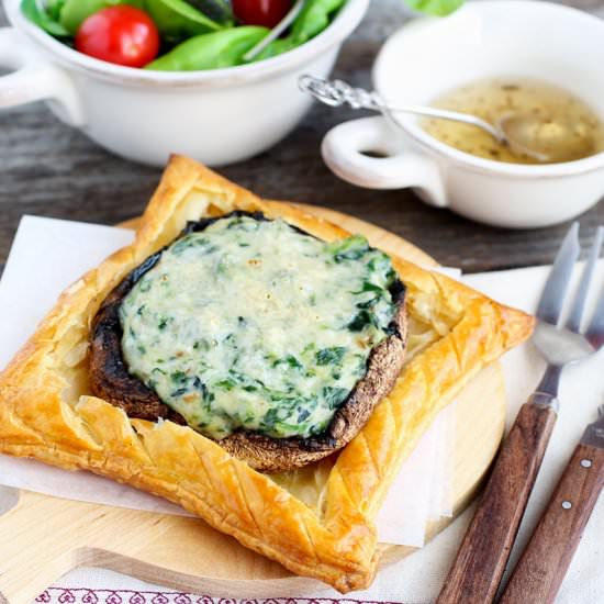 Mushroom and Creamed Spinach Tarts