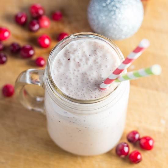 Cranberry Egg Nog Smoothies
