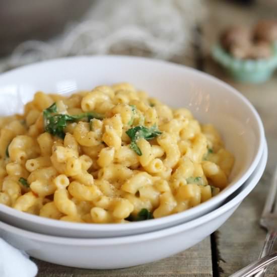 Sweet Potato Spinach Mac and Cheese