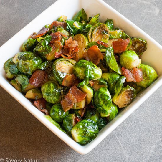 Brussels Sprouts with Candied Bacon