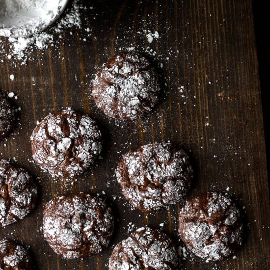 Dark Chocolate Crinkle Cookies