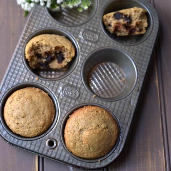 Almond Butter-Choco Chips Muffins