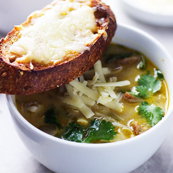 Spicy Poblano and Sausage Chowder