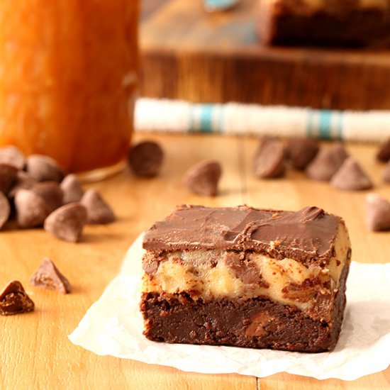 Caramel Cookie Dough Brownies