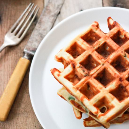 Savory Cheddar and Sausage Waffles