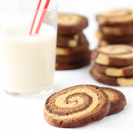 Triple Chocolate Pinwheel Cookies