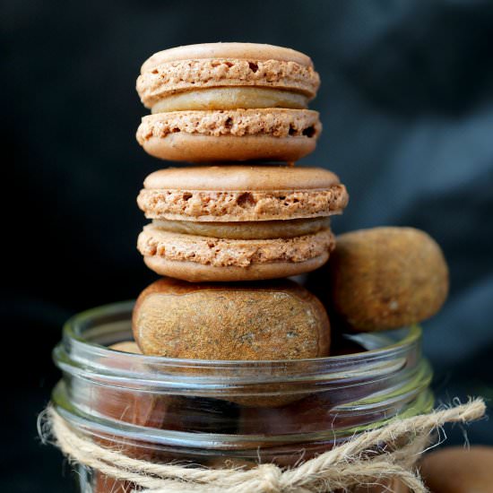 Chocolate Macarons + Chestnut Cream