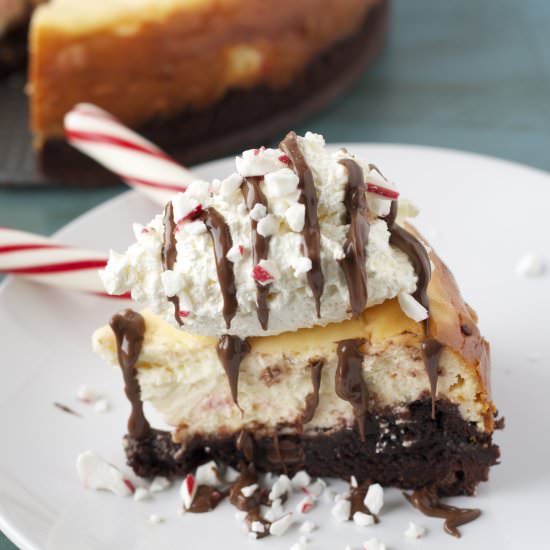 Peppermint Brownie  Cheesecake