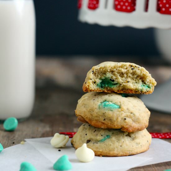 White Chocolate Mint Mocha Cookies