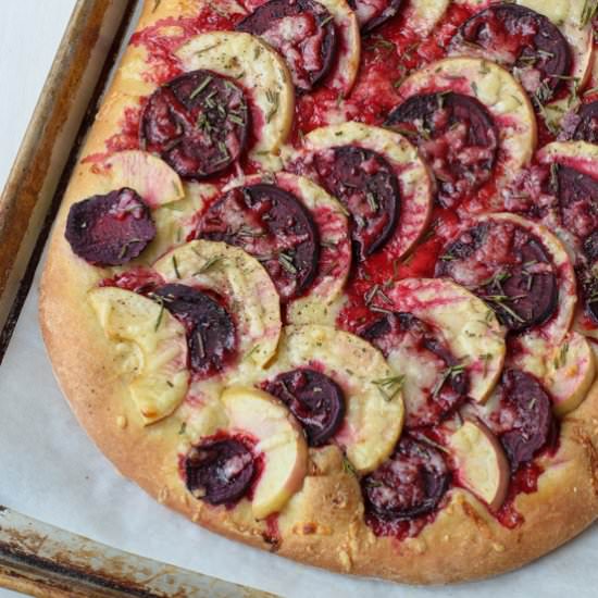 Beet Cheddar Apple Pizza