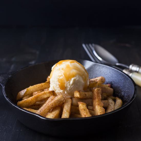 Baked pear and apple fries