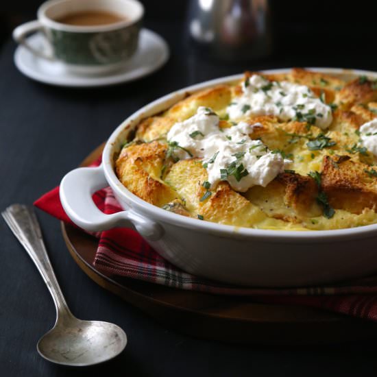 Crab and Burrata Strata