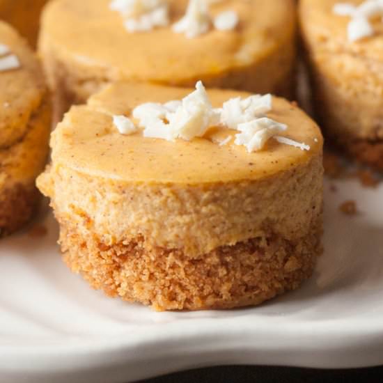 White Chocolate Pumpkin Cheesecakes