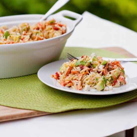 Orzo with Salmon, Sun-Dried Tomatoes