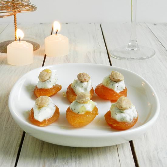 Dried Apricots with Goat Cheese