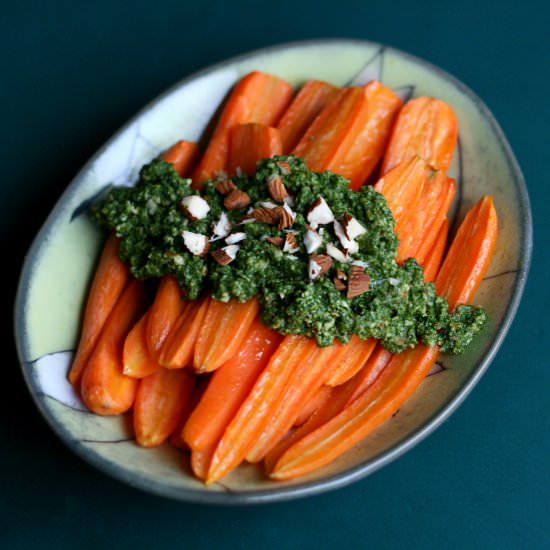 Roasted Carrots with Tarragon Pesto