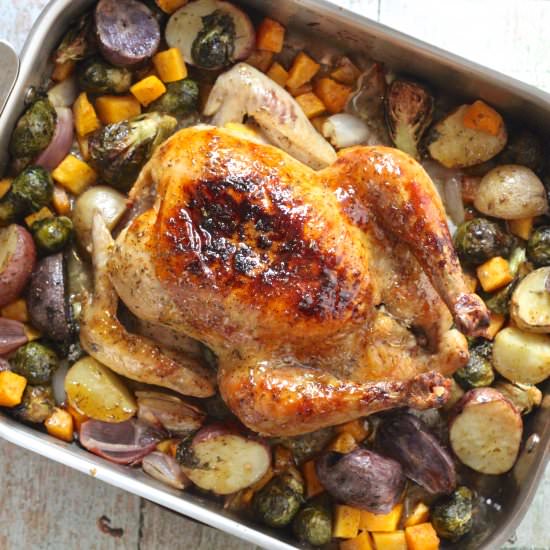 Maple Roast Chicken with Vegetables
