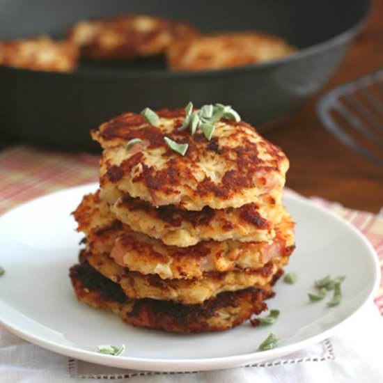 Ham & Cheese Cauliflower Fritters