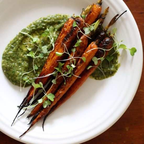 Carrots with Spicy Tomatillo Sauce