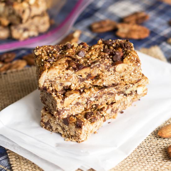 Nutty Oatmeal Quinoa Granola Bars