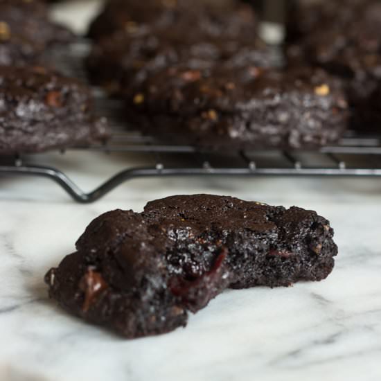 Chocolate Cherry Oatmeal Cookies