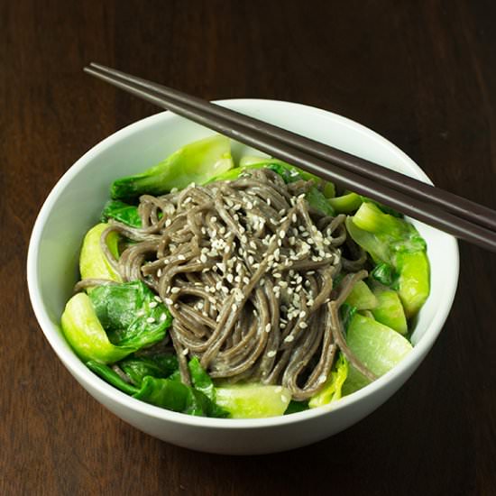 Soba Noodles with Miso Tahini Sauce